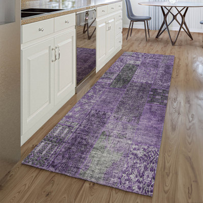 Premium Machine Washable Prisco Eggplant Rug