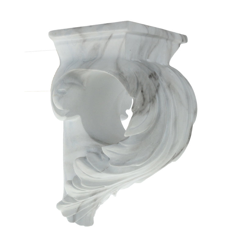 Support de rideau Brilon, Marbre blanc