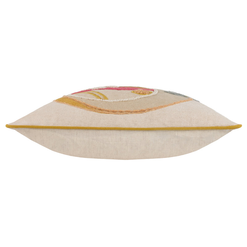 Margo Embroidered Piped Cushion, Polyester