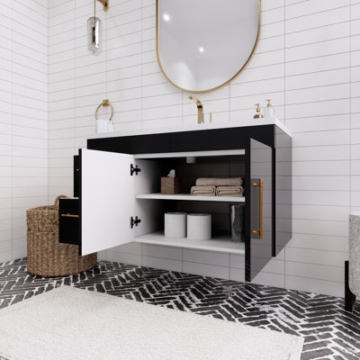 41.75'' Single Bathroom Vanity with Acrylic Top