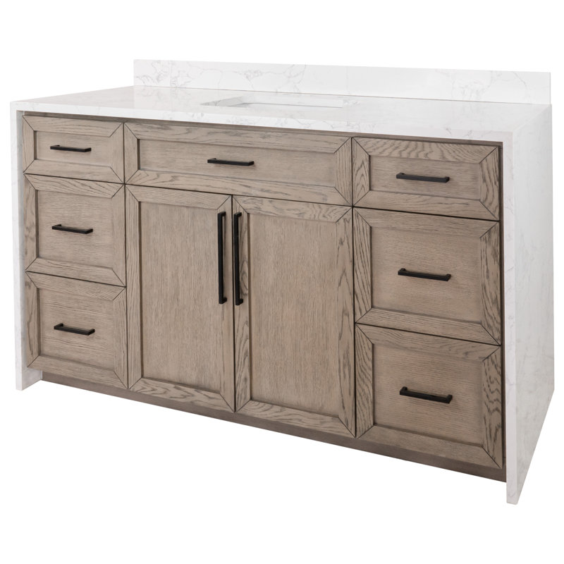 Ensemble de meuble-lavabo 60 po Akalya, Chêne gris
