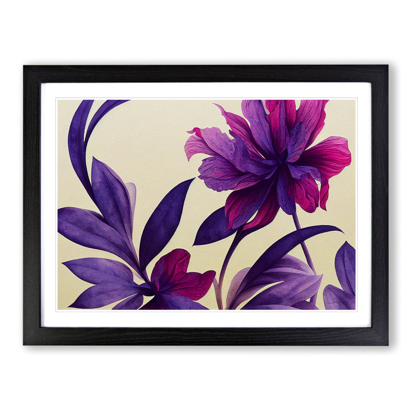 Unforgettable Watercolour Flowers - Framed Print, Black, 34cm H x 46cm W x 2cm D