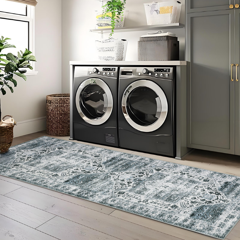 Machine Washable Rug Oriental Area Rugs for Living Room Ultra Soft Non-Slip Rug for Bedroom Foldable Rug for Playroom Office Kitchen