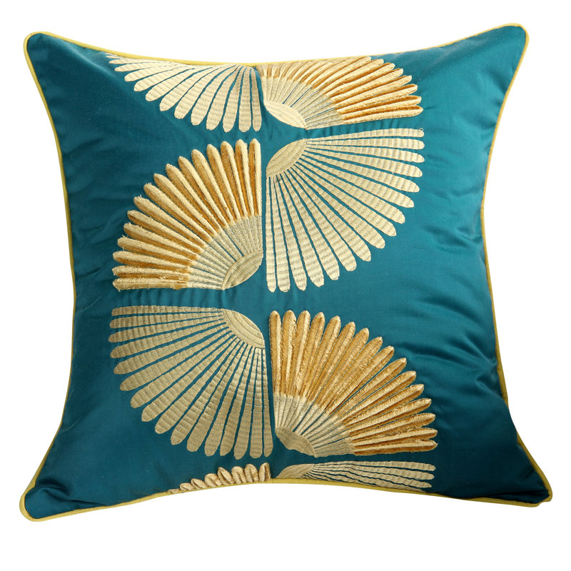 Fernly Embroidered Throw Pillow Cover