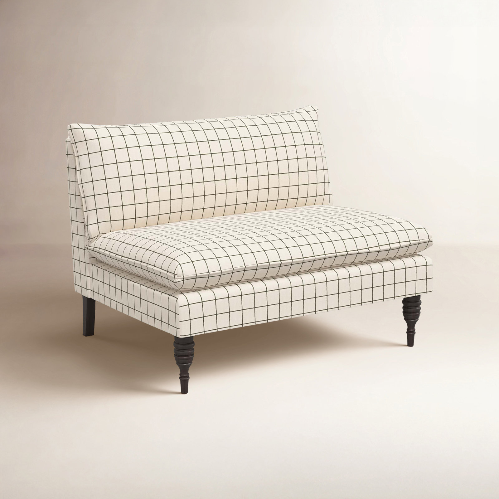 Cecelia 47" Loveseat, Line Tattersall Green
