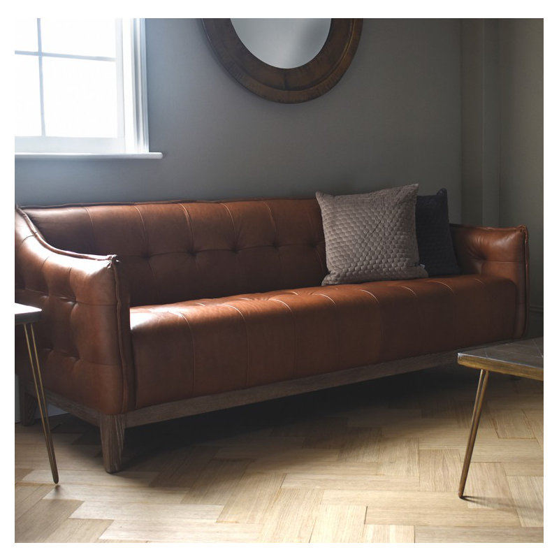 Burgoon 3 Seater Faux Leather Sofa