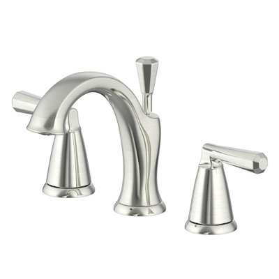 Z Collection Two-Handle 6" to 10" Widespread Lavatory Bathroom Faucet with Drain Assembly - Brushed Nickel