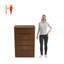 Ensemble de chambre à coucher en bois massif 4 pièces avec commode 6 tiroirs et table de chevet 1 tiroir Kirsty