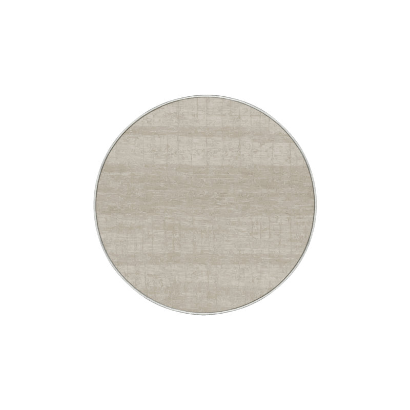 Tapis beige soyeux et moelleux, Rond 5 pi