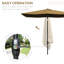 Parasol rectangulaire de 6,5 pi x 10 pi, couleur café, avec manivelle fonctionnelle et inclinaison réglable, protection 50+ pour abri de table extérieur, manivelle facile, fonction d'inclinaison, café, 50