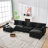 140.9-Inch U-Shaped Modular Sectional Sofa-1519248420