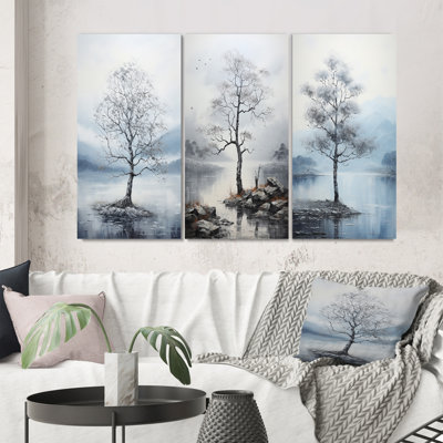 «Gray Tree Monicoloch Whispers Landscape», 3 pièces sur toile