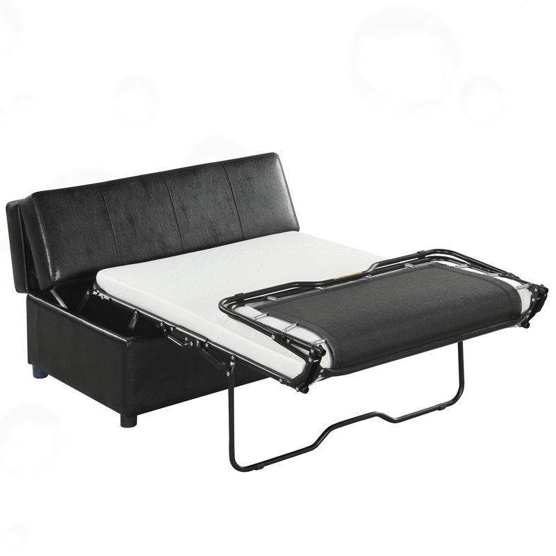 Le lit simple convertible Begley comprend un matelas, Noir
