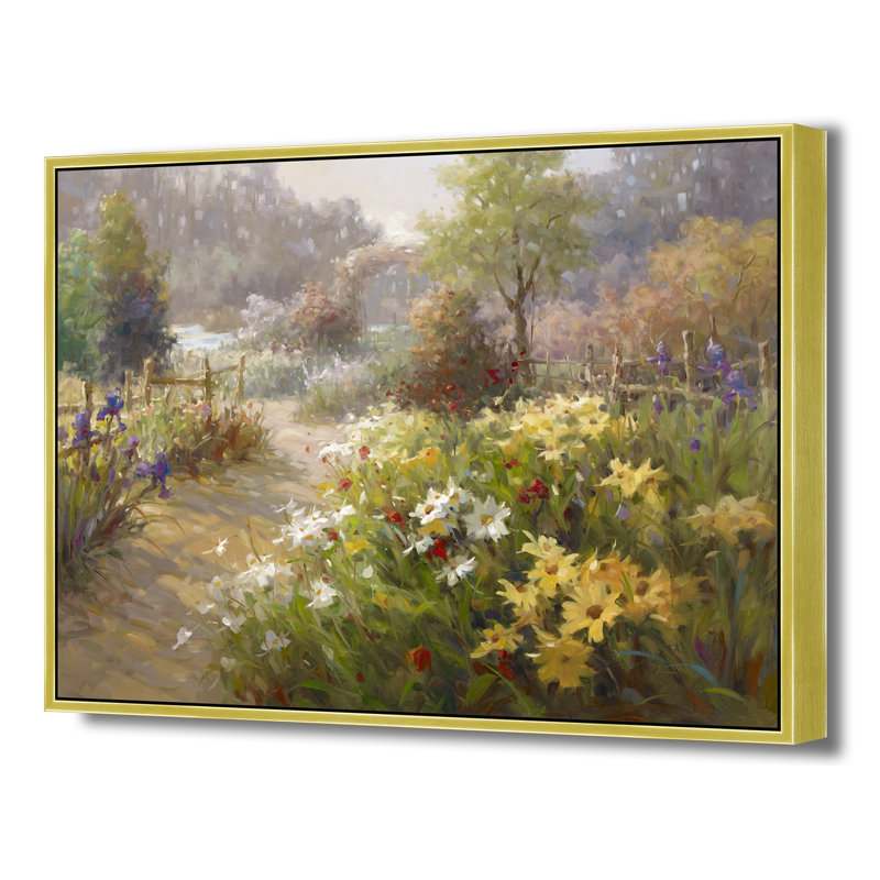 Golden Hour Garden Path Print, 32" H x 42" W, Gold