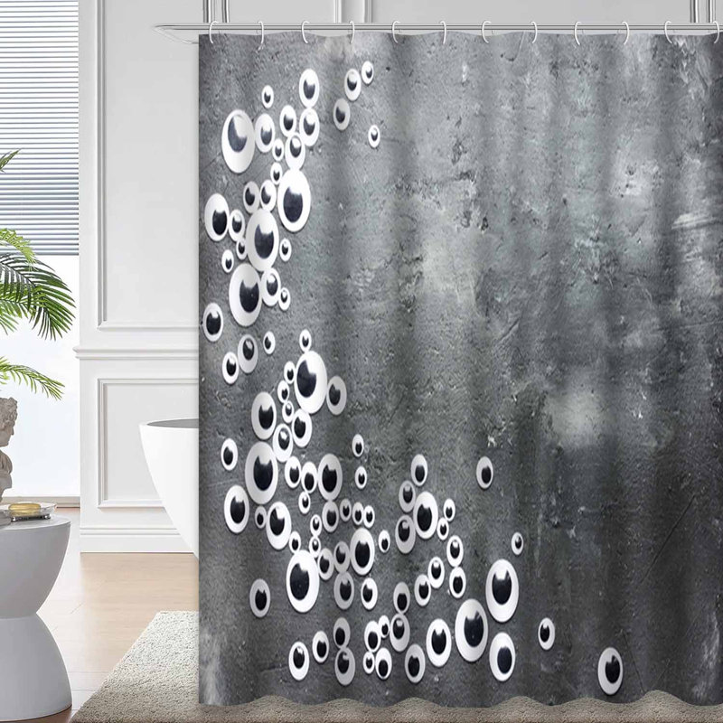 Rideau de douche Halloween en pierre foncé avec 12 crochets Halloween, L 72 po x l 84 po