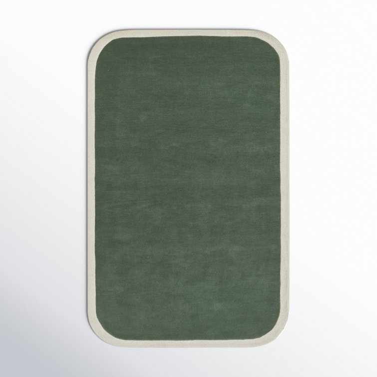 Hermione Hand Tufted Wool Area Rug in Green/Beige