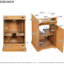 Meuble-lavabo de 20 pouces avec lavabo en céramique, bois massif et armoire, porte à fermeture douce, rangement fonctionnel pour lavabo intégré pour petite salle de bain, cadre, débordement de porte