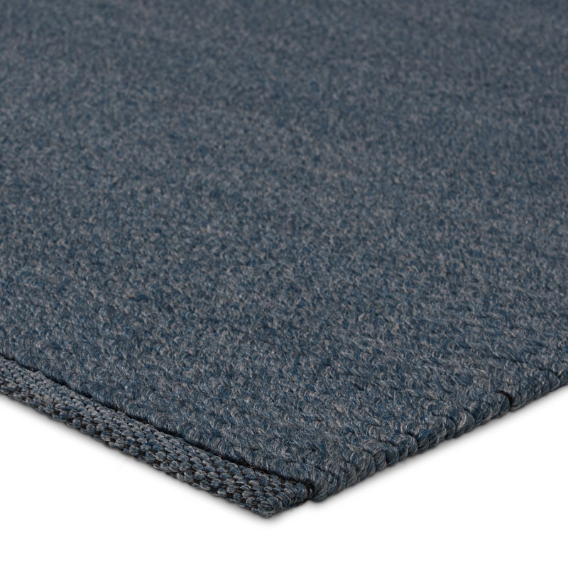 Rectangle Maverick Solid Color Hand Loomed Polyester/Polypropylene Indoor / Outdoor Area Rug in Blue, Rectangle 6' x 9'