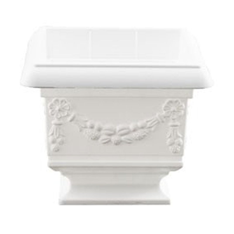 Carré décoratif Turhan noir sur piédestal, Blanc