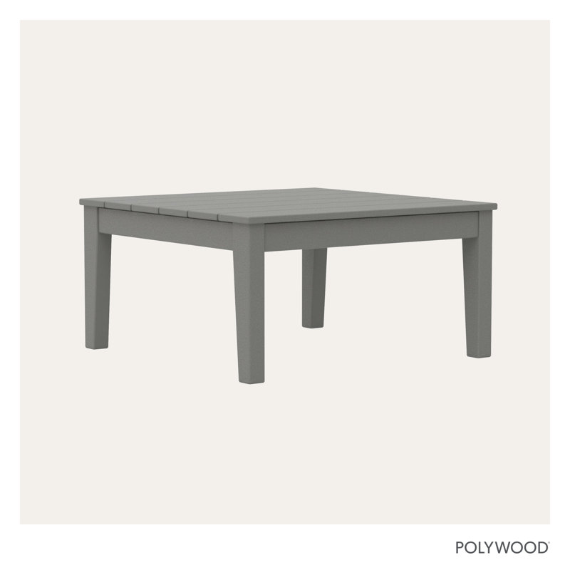 POLYWOOD Newport 36" Conversation Table, Slate Gray