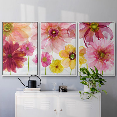 Pop of Spring, reproduction sur toile 3 pièces