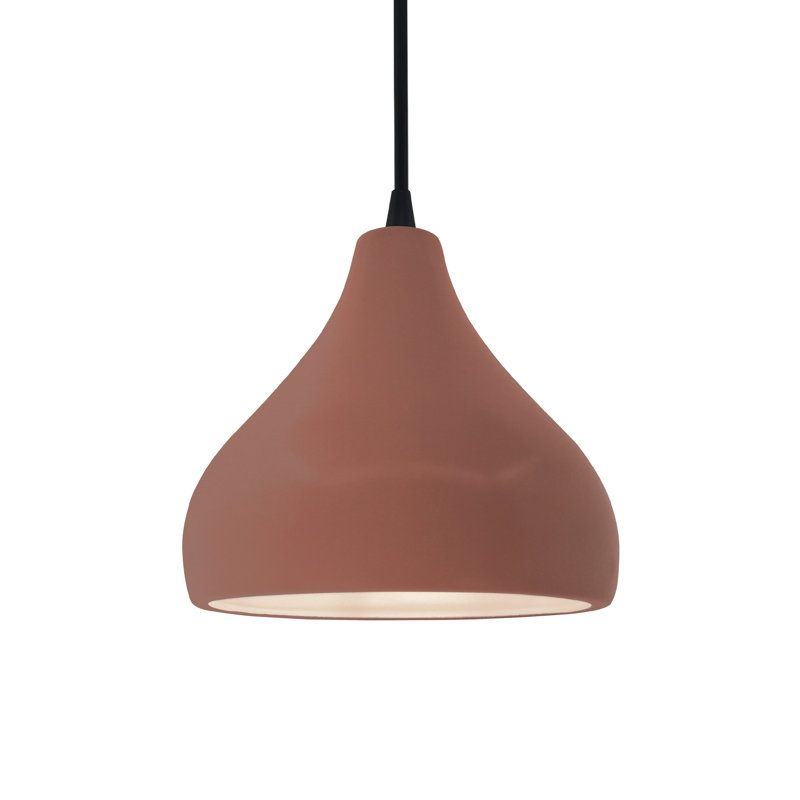 Luminaire suspendu à 1 lumière Meydan, Argile du Canyon, H 7,25 po x l 8 po x P 8 po, Noir mat