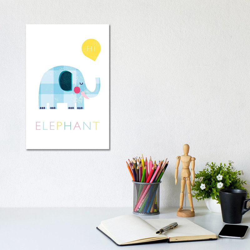 Elephant by PaperPaintPixels - Wrapped Canvas Painting, 20.32 cm H x 30.48 cm W