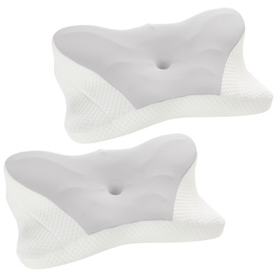 Oreiller ergonomique en mousse à mémoire de forme pour soulager les douleurs au cou, pour les personnes qui dorment sur le côté / le dos / le ventre, oreiller standard de soutien cervical