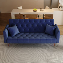 35.5'' Upholstered Cushion Back Convertible Sofa