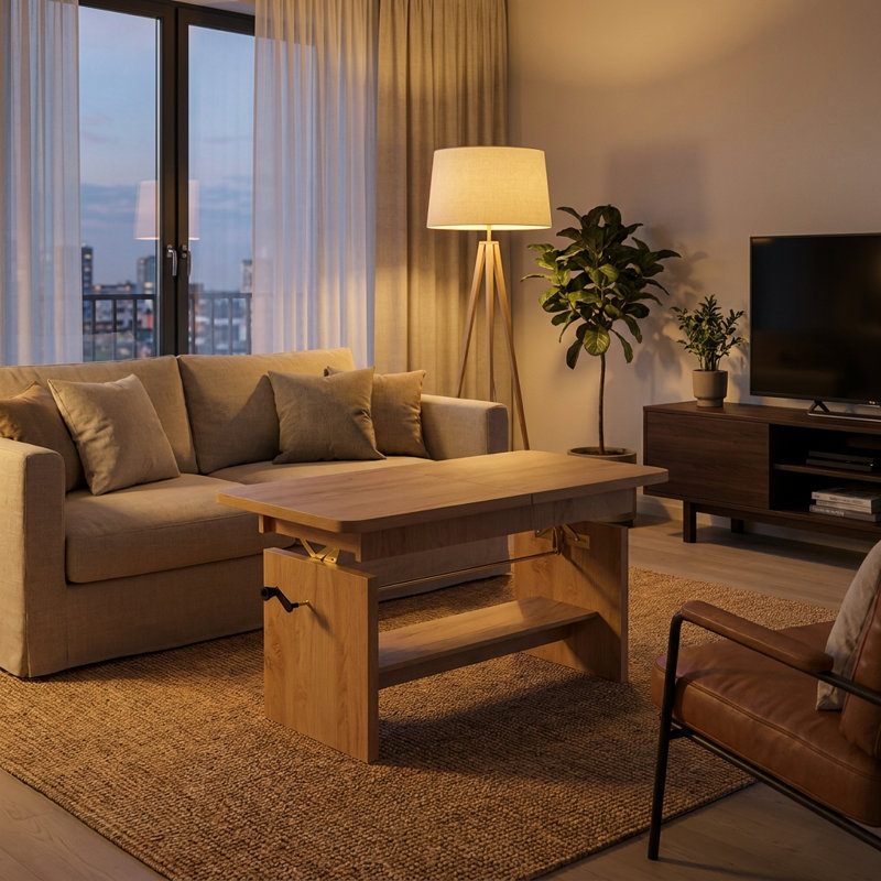 Lift Top Coffee Table with Storage, Hikora