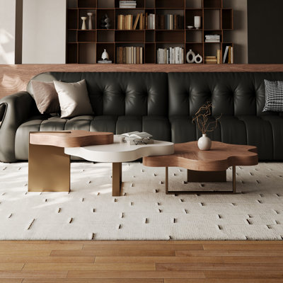 Elegant Cloud-Inspired Coffee Table Set by Callingwood Modern Living Room Furniture Stylish and Functional Nesting Tables for Home
