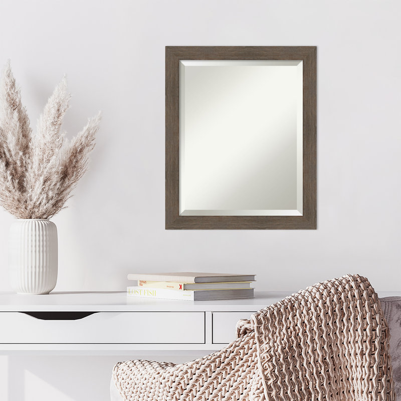 Miroir mural Modeste, Brun mat, 23 po x 19 po