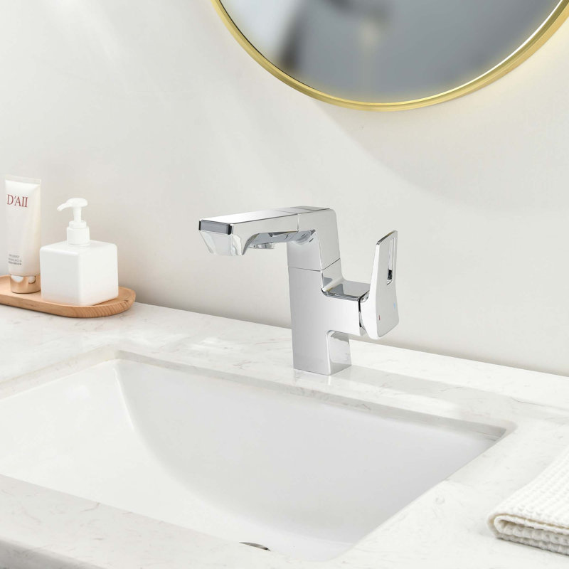 Smart LED Bathroom Faucet - Temperature Digital Display, Pull Down Sprayer for RV and Home Sinks, Chrome