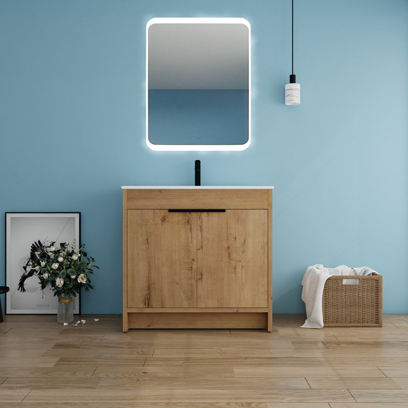 36'' Single Bathroom Vanity with Ceramic Top, 36'', White