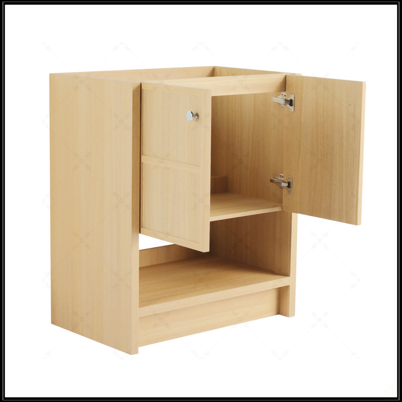Meuble-lavabo autoportant de 30 pouces avec 2 portes à fermeture douce, fabrication en contreplaqué durable pour les salles de bain modernes