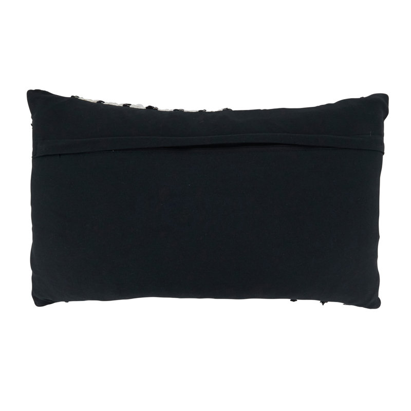 Black and White Zebra Chindi Cotton Blend Rectangular Throw Pillow