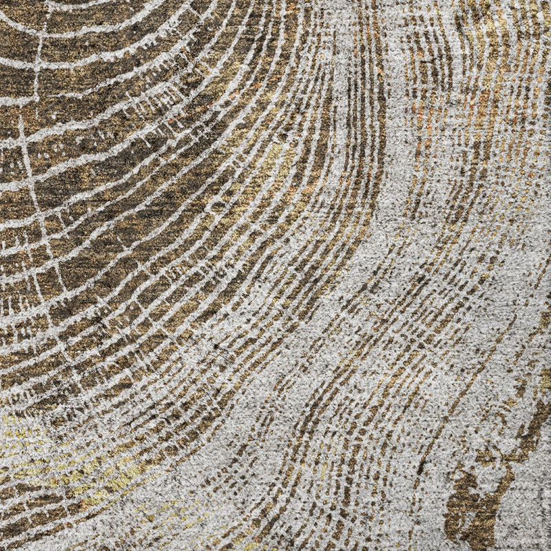 Tapis grain de bois de qualité supérieure lavable à la machine Dream Shag ADS713, Taupe, 10' x 14'