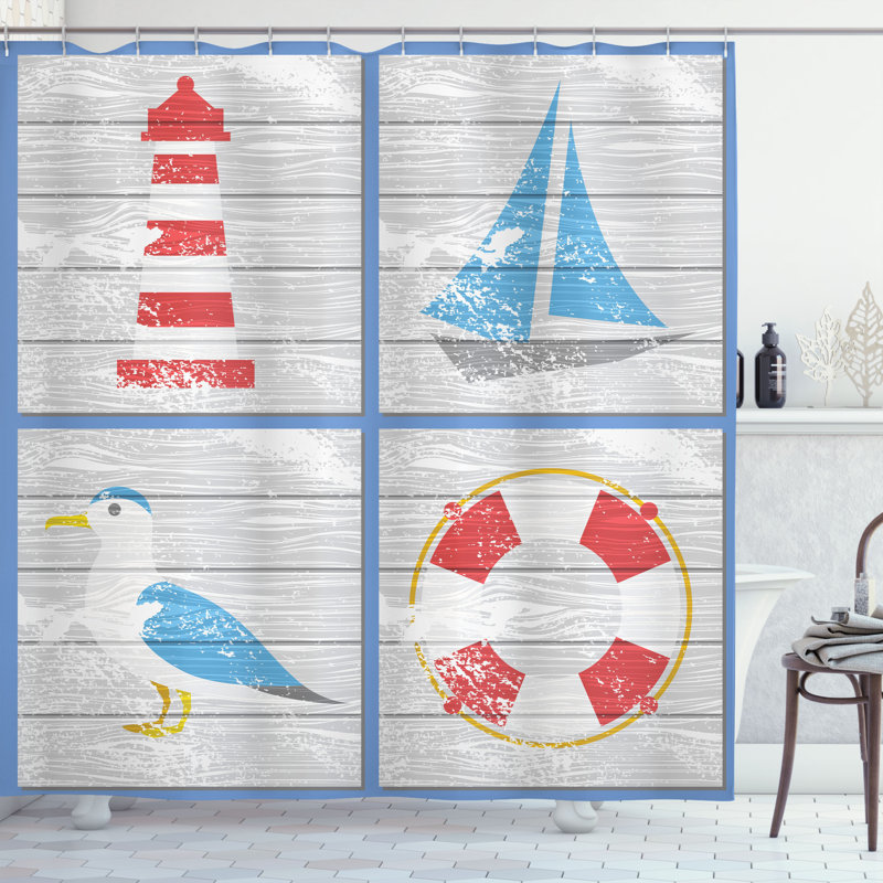 Shower Curtain with Hooks Included, 84"H x 69"W
