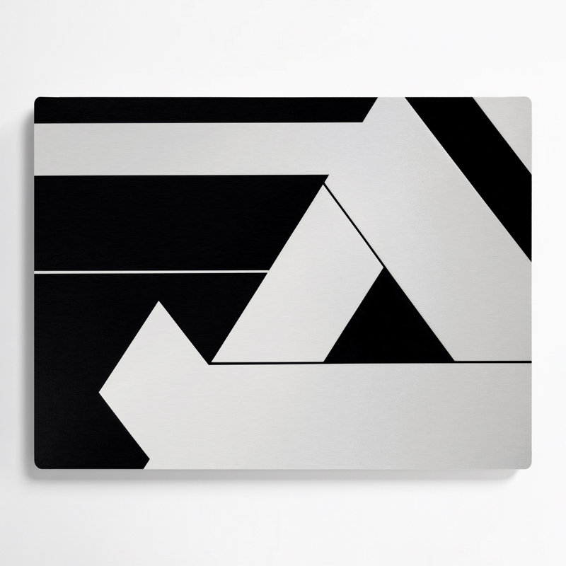 Minimalisme 73, art mural gris en métal, H 20 po x l 30 po