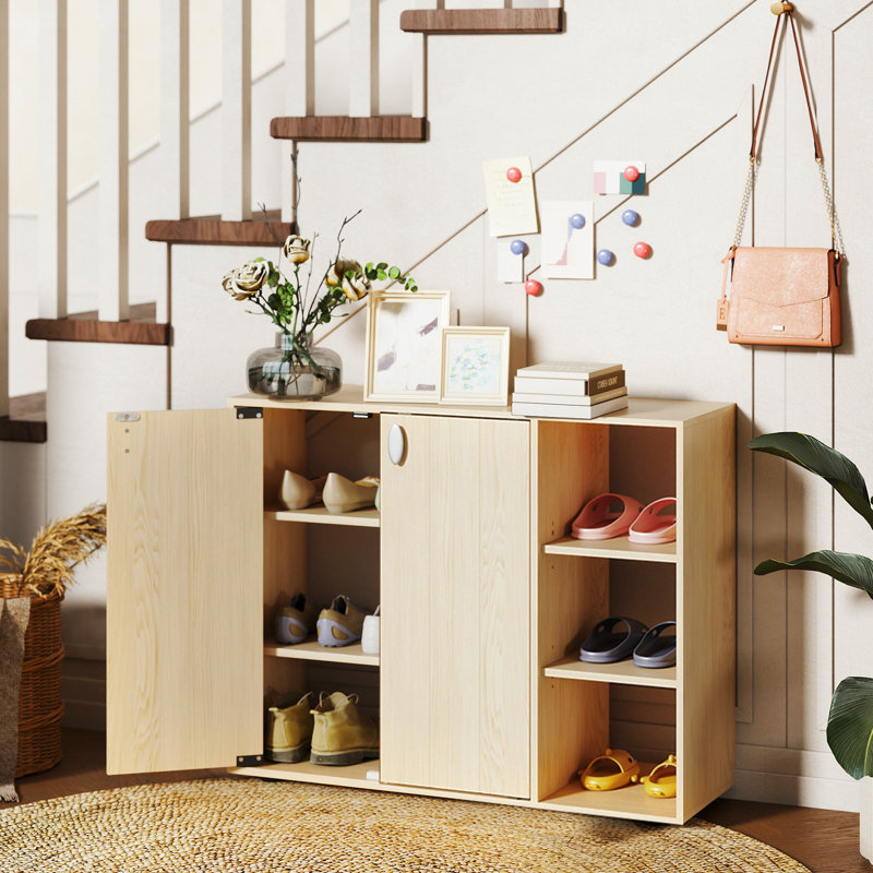 12 Pair Shoe Storage Cabinet, Natural