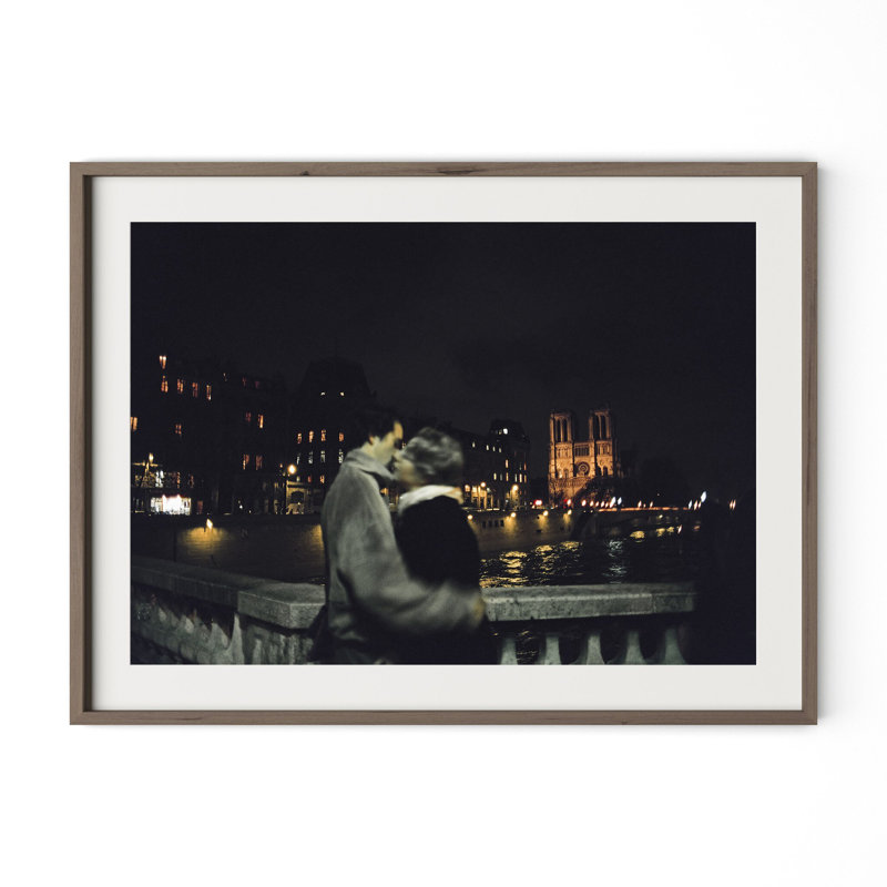 Evening Embrace Print by Barbara Alper, W 48" x H 36", Rustic Walnut