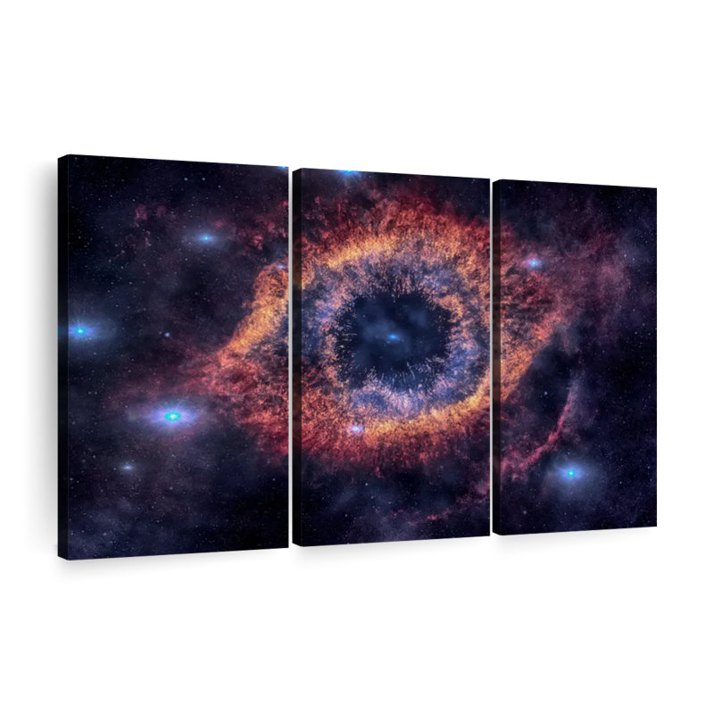 «Eye Of God Nebula», 3 pièces, H 36 po x l 57 po 
