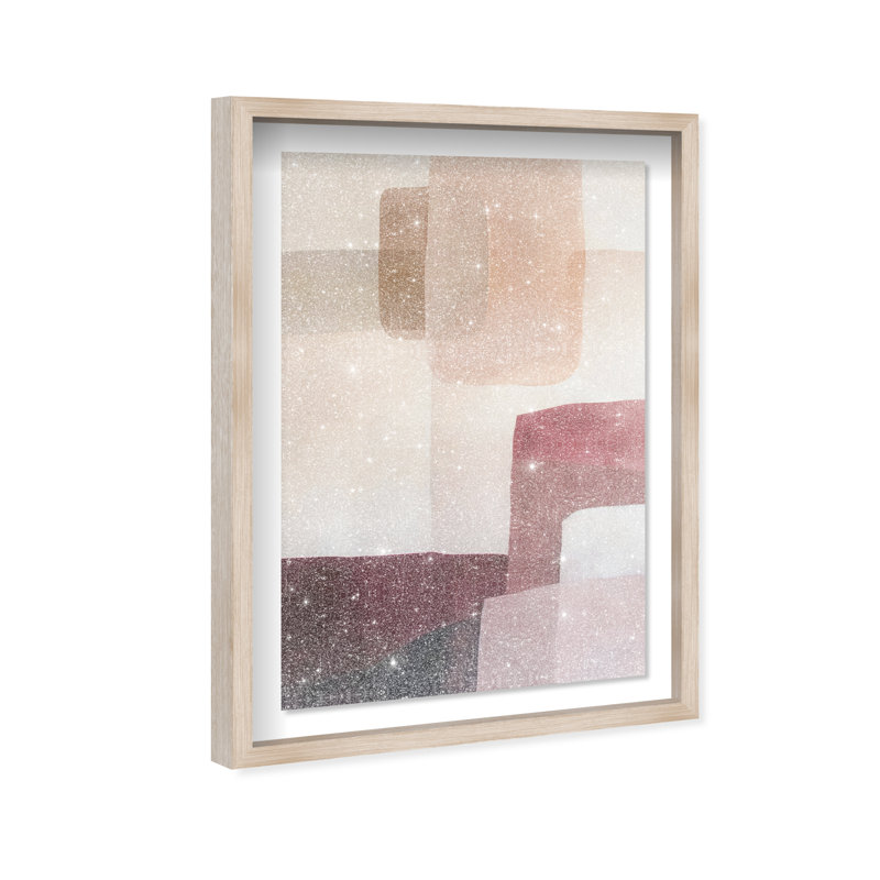 Ruby Dreams I Shadowbox Abstract Print by Oliver Gal, Black Frame, 10 x 15, 16.5"H x 11.5"W, Natural Oak Frame