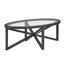Table basse ovale avec plateau en verre-2070750977