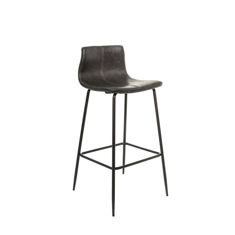 Encinas Upholstered Counter Stool with Metal Frame, Grey