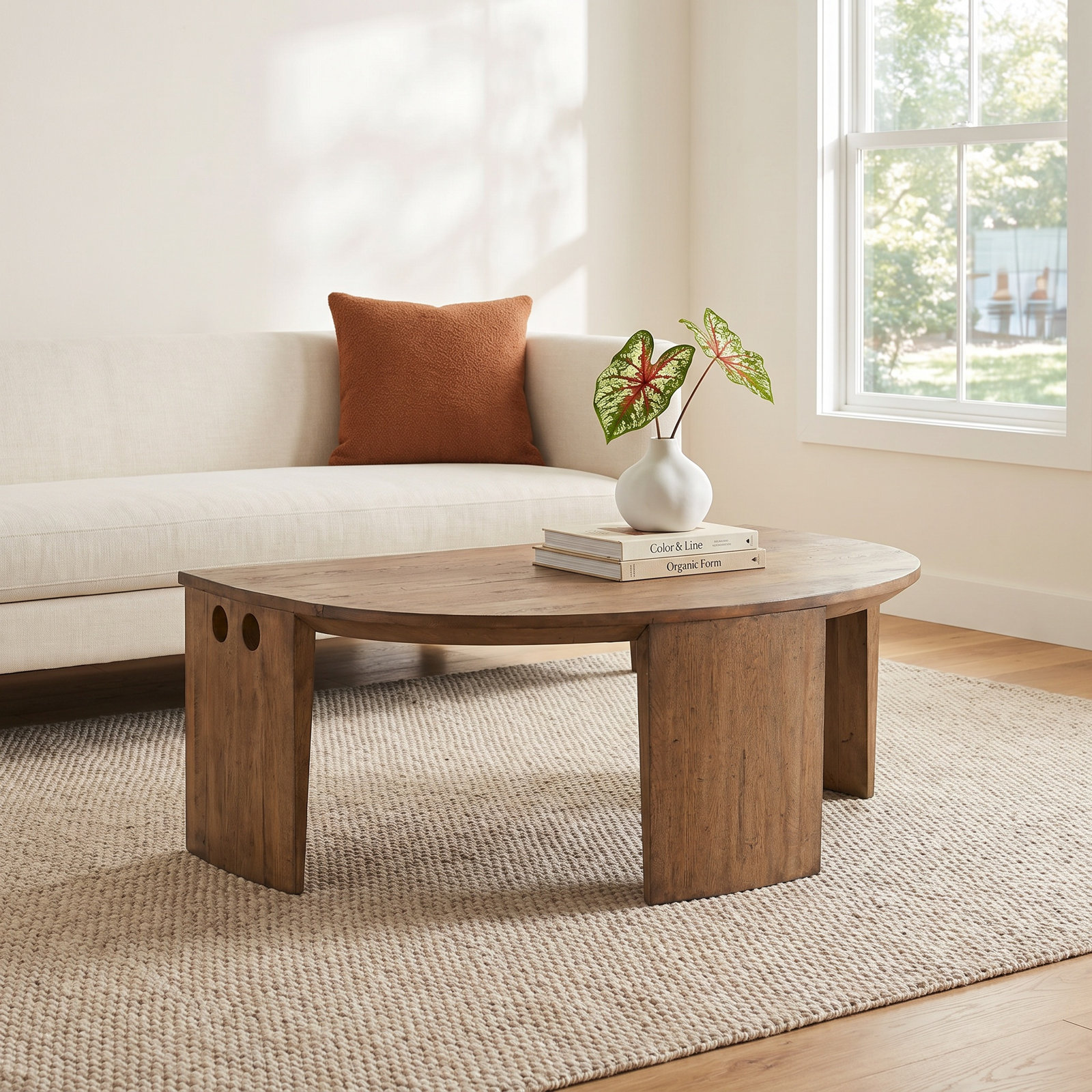 Chiseling Solid Wood Single Coffee Table
