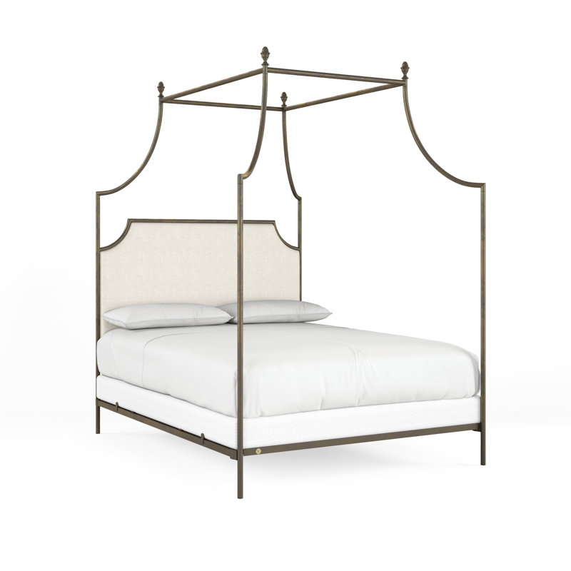 337 Flying Arch Canopy Bed | Complete Canopy, California King, Vintage Champagne/White