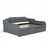Full-Size Upholstered Platform Daybed with Adjustable Trundle and USB Charging, Solid Pine Construction, Cool Gray