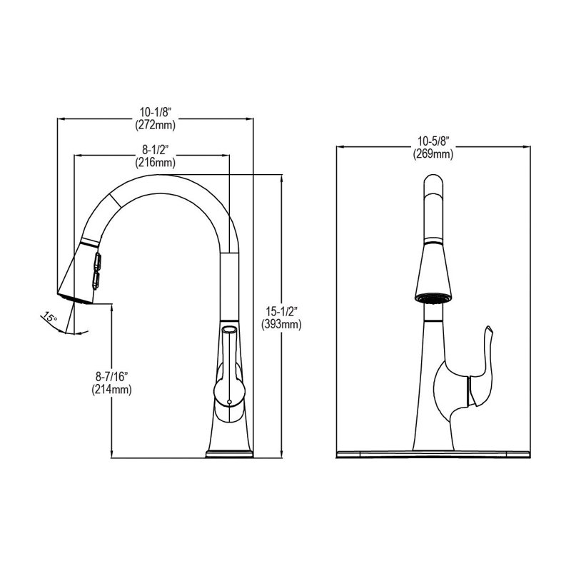 Harmony Pull Down Single Handle Kitchen Faucet, Chrome