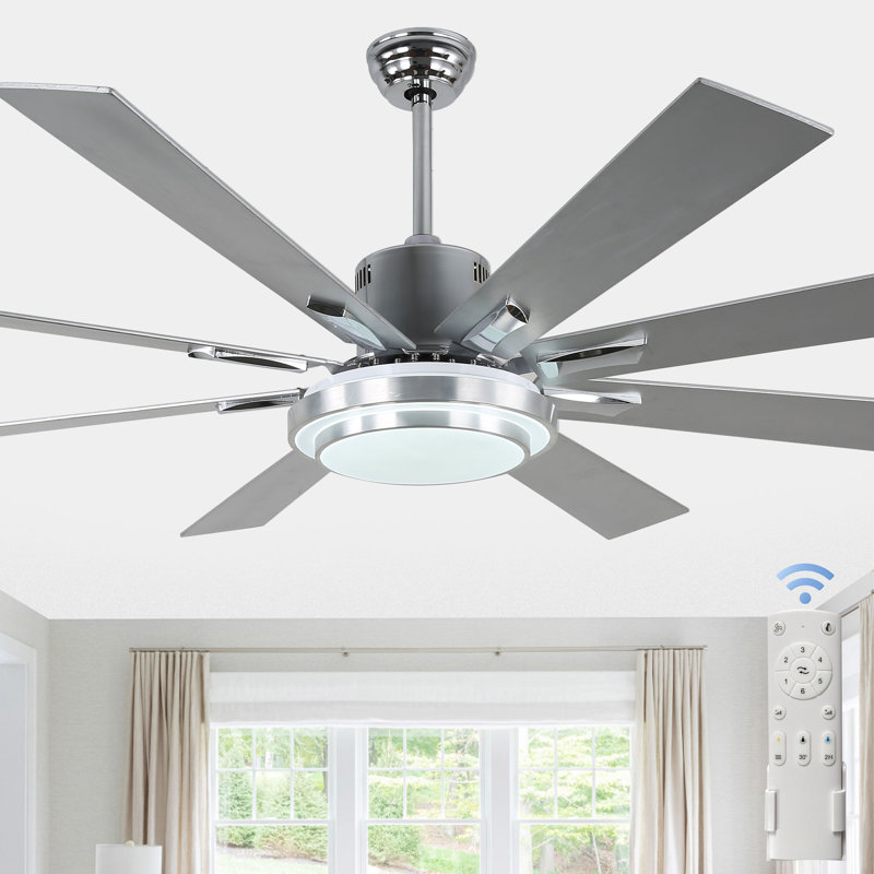 Grand ventilateur de plafond 72 "avec lumières et télécommande, ventilateur de plafond à courant continu réversible 6 vitesses Windmill